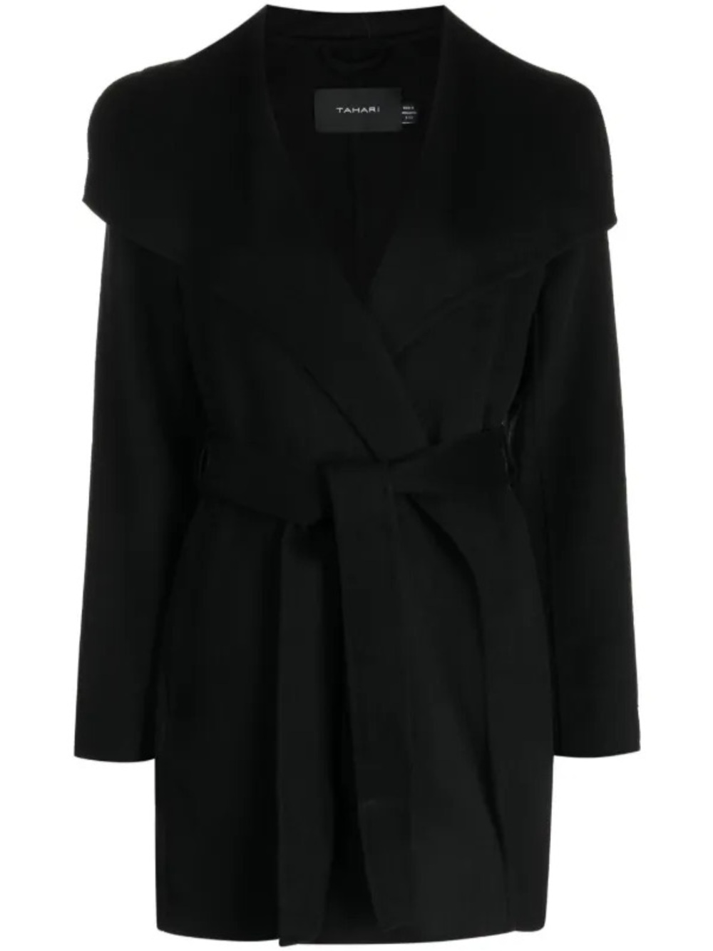 Tahari Black Wrap Belted Trench Coat